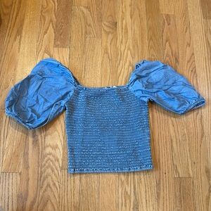 Janie and Jack girls size 12 denim puff sleeve